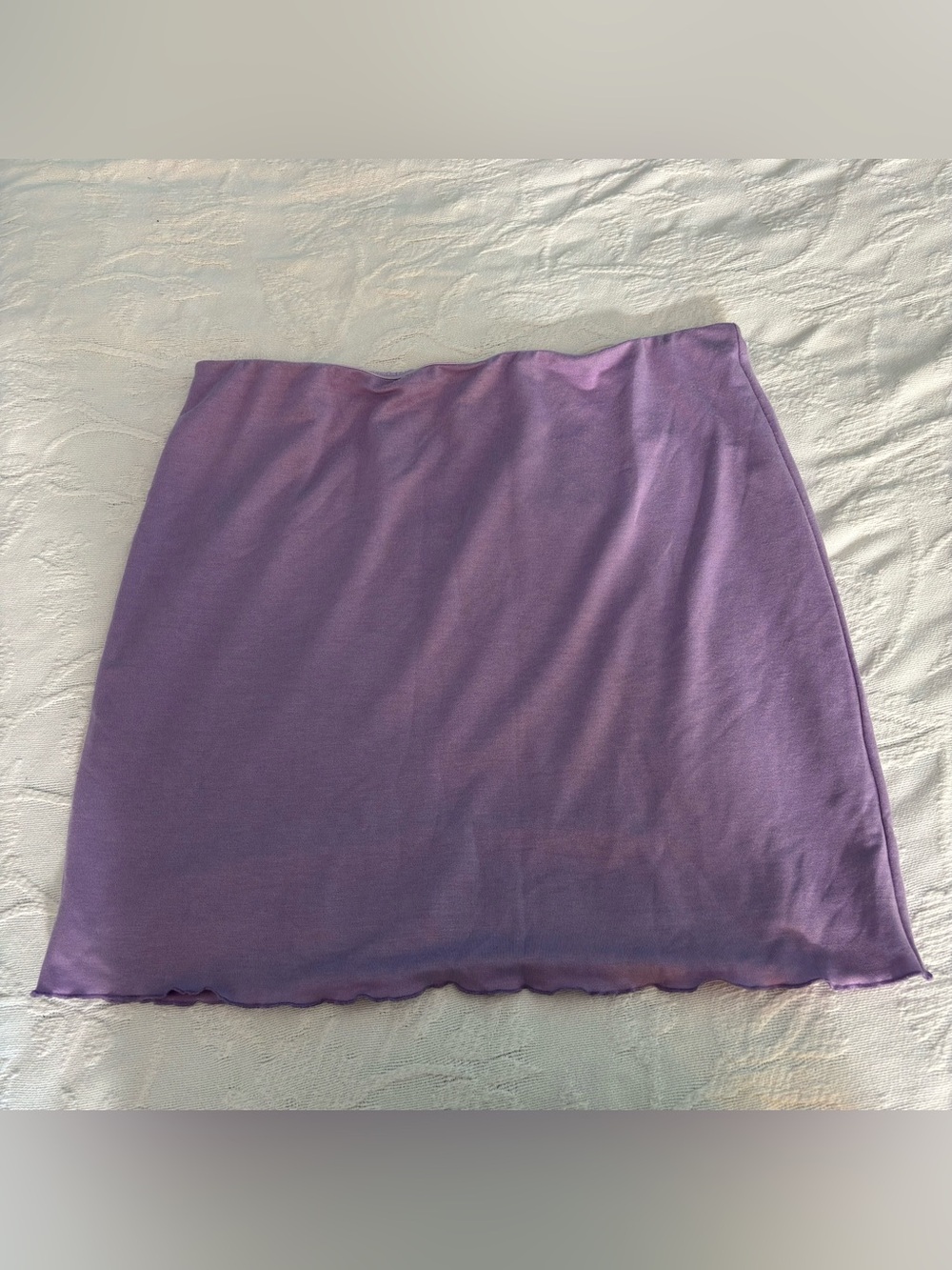 Princess Polly Purple Lettuce Hem Mini Bodycon Skirt Size 12